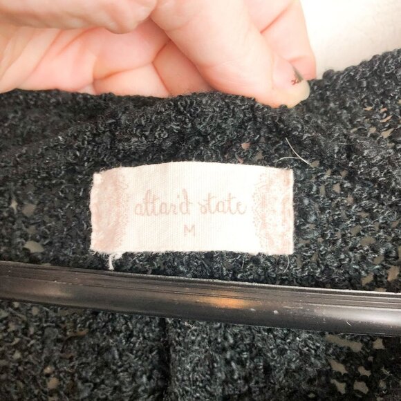 Altar'd State Chunky Cable Knit V Neck Tunic Sweater Medium Boho - Picture 6 of 9